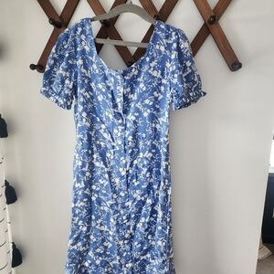 Old Navy Blue Floral Midi Dress